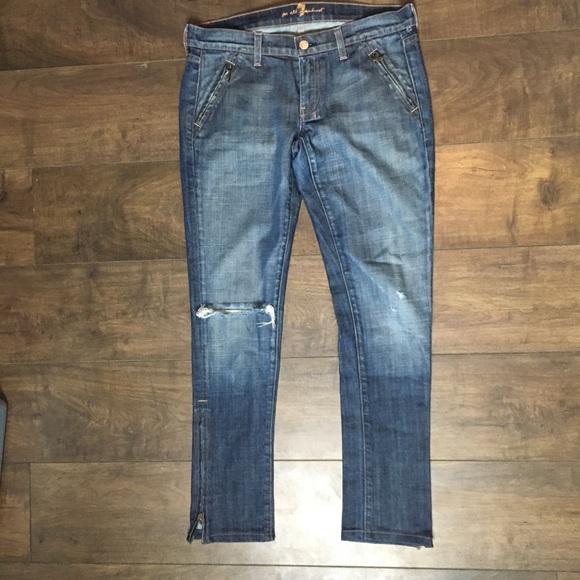7 For All Man Kind Distressed Jeans - Picture 6 of 9
